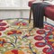 Homeroots 4 ft. Round Red & Multi Color Indoor & Outdoor Area Rug 384998 - alternate 9